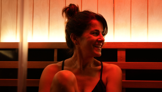 Women in infrared sauna in Whitby